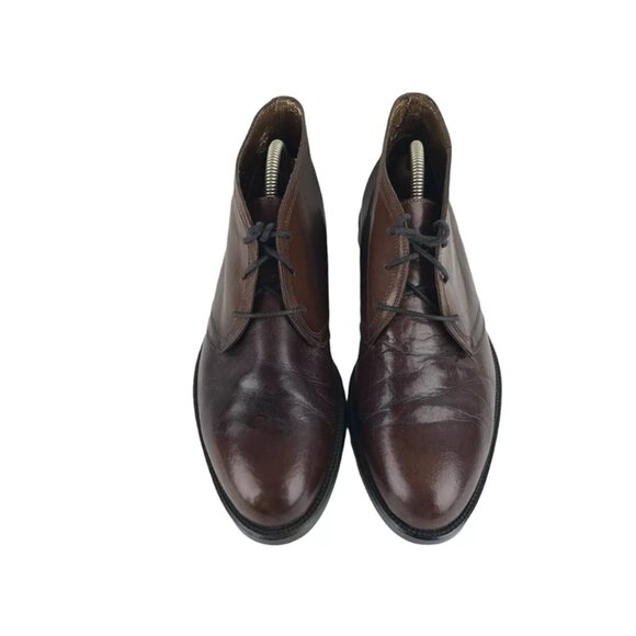 Francisco Mens Brown Leather Almond Toe Lace Up Chukka Boots Size‎ 10 D main image 8